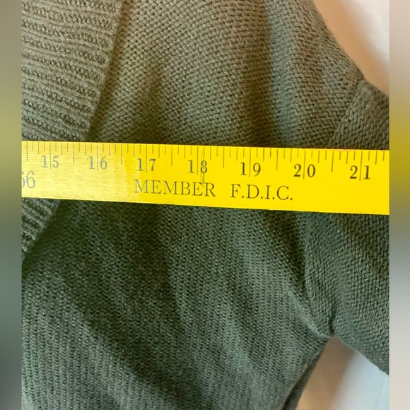 Vintage Sanctuary Sweater Collar Buttons Dark Green Sz S - Picture 8 of 11